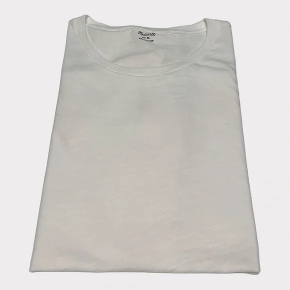 MADEWELL Whisper Cotton Crewneck Tee White Women’s Medium - Picture 4 of 7